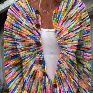 Colorful Striped Women's Sweater NEW Size L